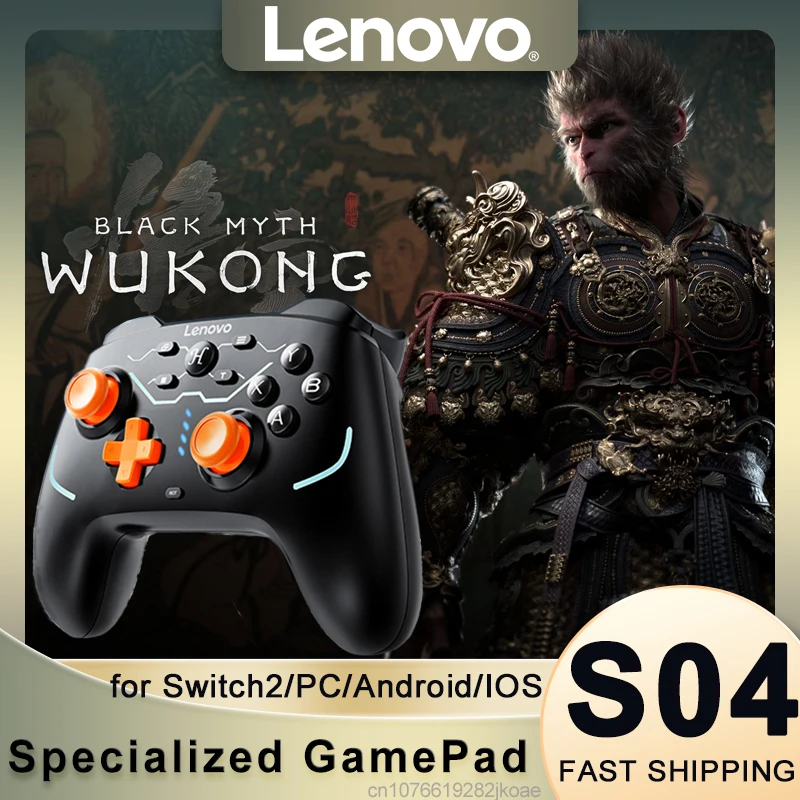 ﻿Lenovo S04 Gamepad For Switch/PC/Mobile Phone Hall Trigger Joystick Mecha-Tactile Buttons Gaming Controller 600mAh Long Standby