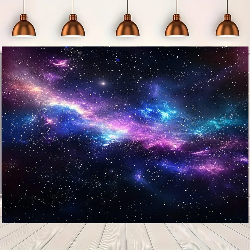 1pc, Universe Space Themed Galaxy & Stars Themed Tapestry Backdrop Polyester Perfect for Room & Garden, No Electricity Needed,