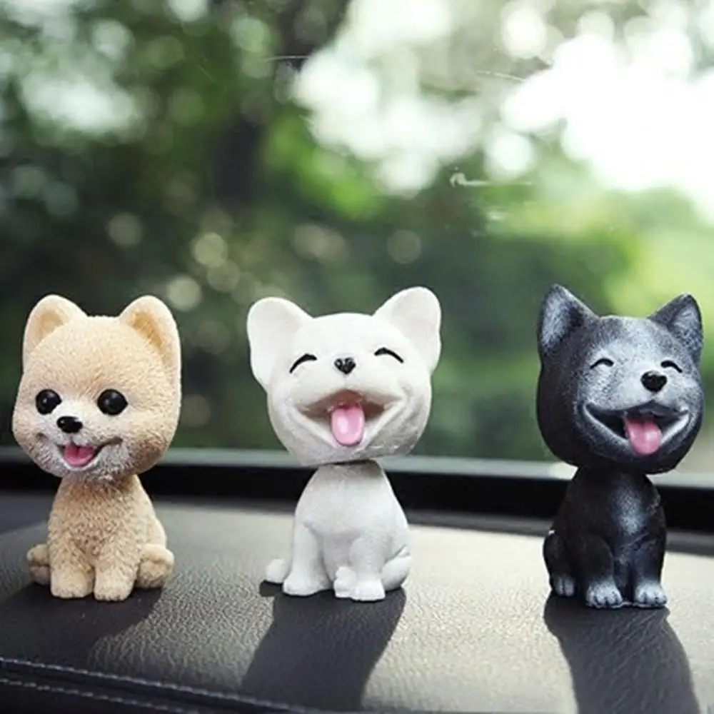 New Shaking Head Dog Ornament Cute Nodding Decoration Gift Car Interior Resin Dog Decoration