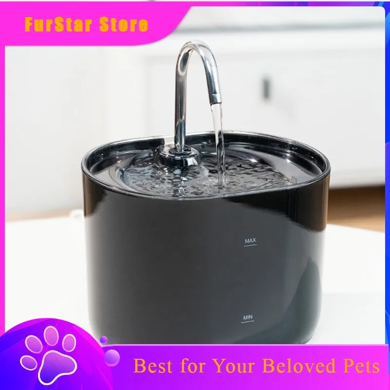 FurStarCats Water Fountain Automatic Filter Cats Fountain With Stainless Steel Faucet Silent Water Pump Pet Cats Dog Water Dispe