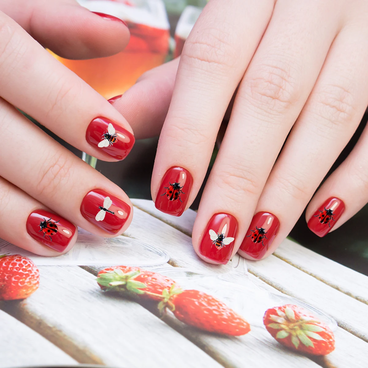 

1 Sheet Colorful 3D Bee Nail Sticker Delicate Full Cover Nail Decals for Home Or Professional Manicure Transfer