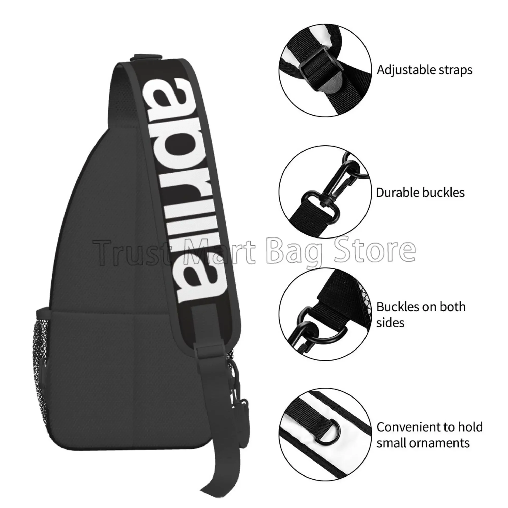 Aprilia-Sac à bandoulière avec logo imprimé pour hommes et femmes, sac à dos de sport décontracté, sac à dos à bandoulière léger, sac à dos de