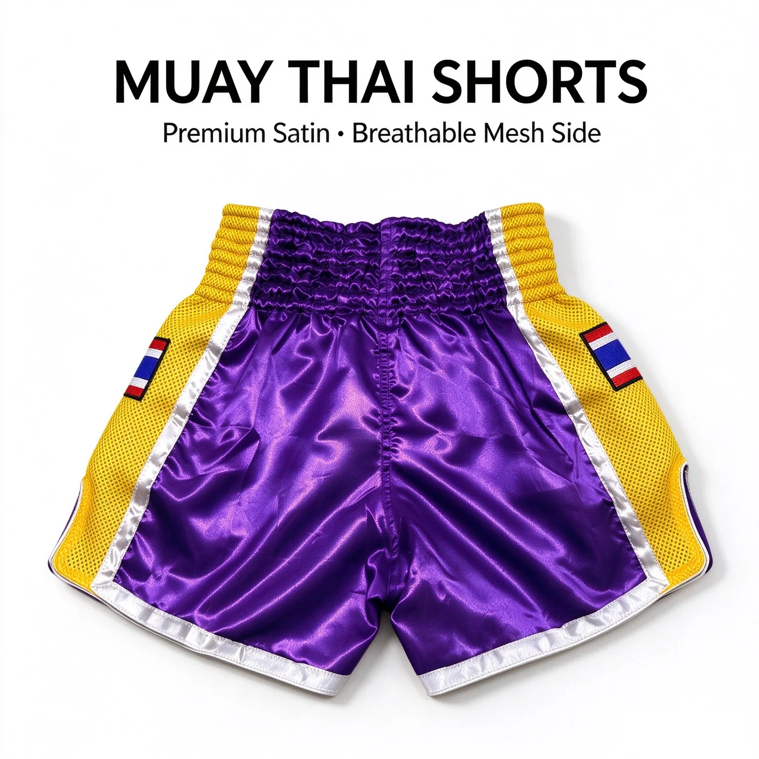 Muay Thai Shorts Plain Purple Satin Boxing Shorts Men Women Kids Breathable Embroidery MMA Kickboxing Gym Workout Fight Pants