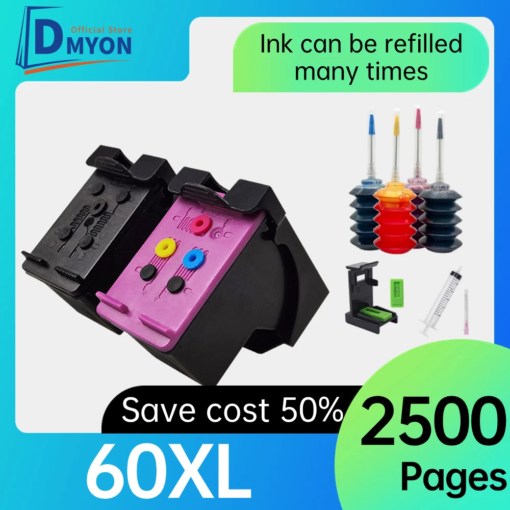 60XL Ink Cartridge Compatible for HP 60 XL hp60 Cartridge Deskjet F4200 F4210 F4213 F4235 F4240 F4272 F4275 F4280 F4283 Printer