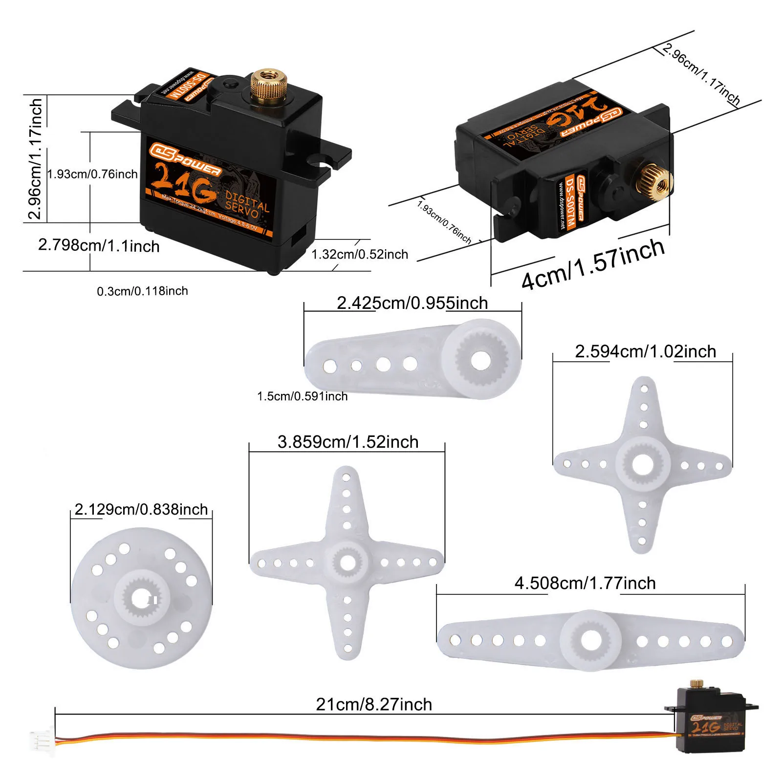 DSPOWER 17g 21g Servo Metal/Plastic Gear Mini Digital Waterproof for 1/14 1/16 1/18 Micro RC Car WLTOYS 144001 WPL MN Boat Robot