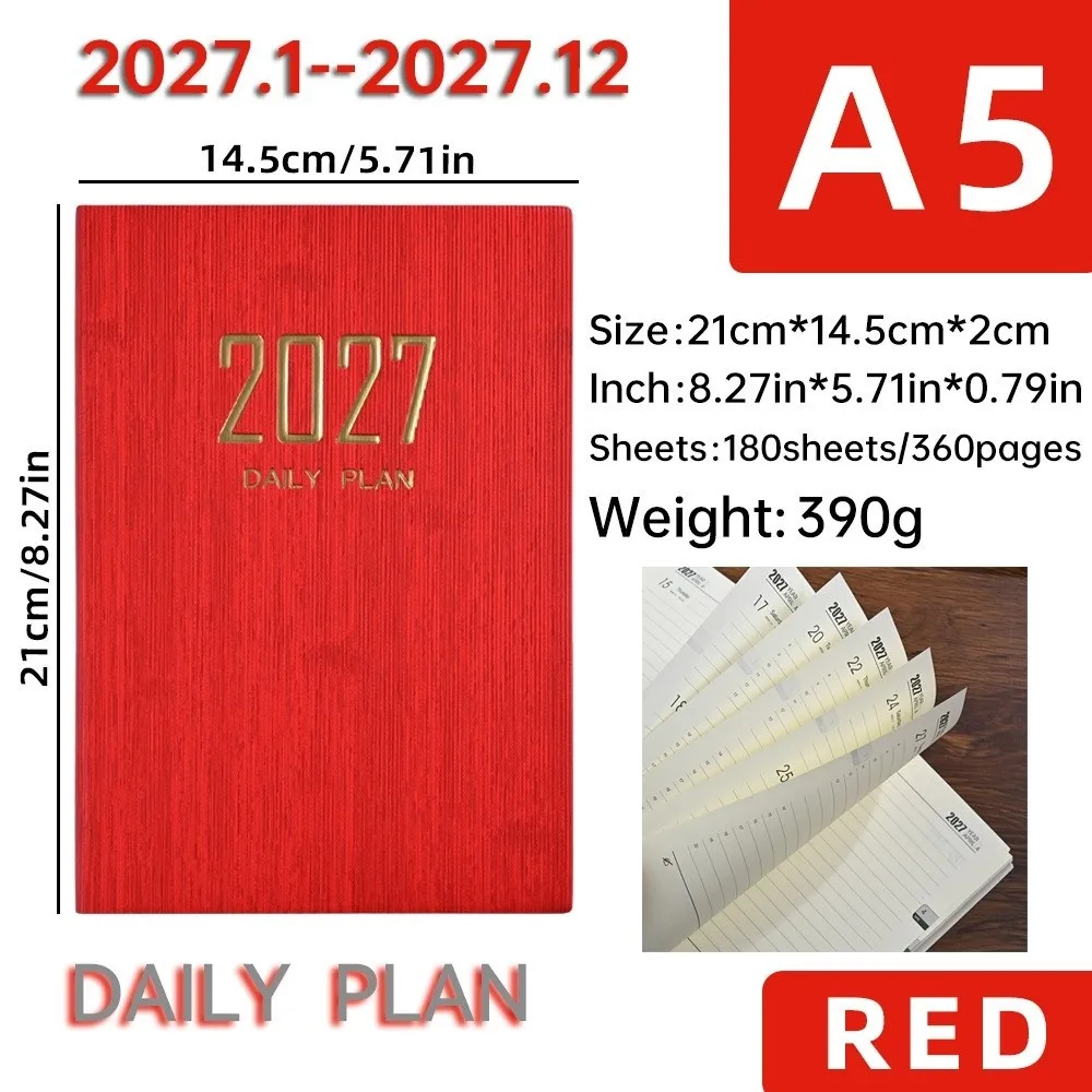 

Portable A5 2027 Agenda Book Mini Pocket with Calendar Diary Weekly Planner To Do List English Notepad Students