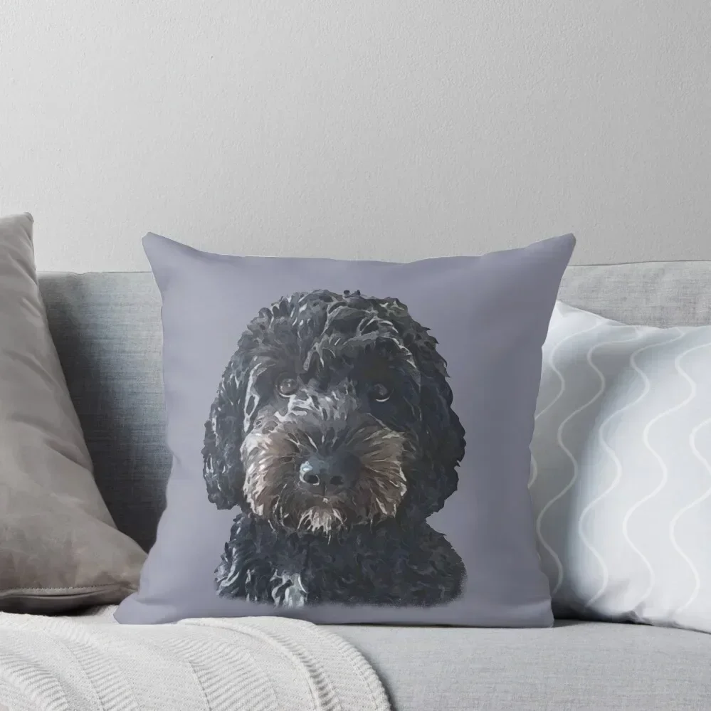 Black Cockapoo / Doodle Dog Throw Pillow Pillow Covers Decorative Cushions For Children pillow