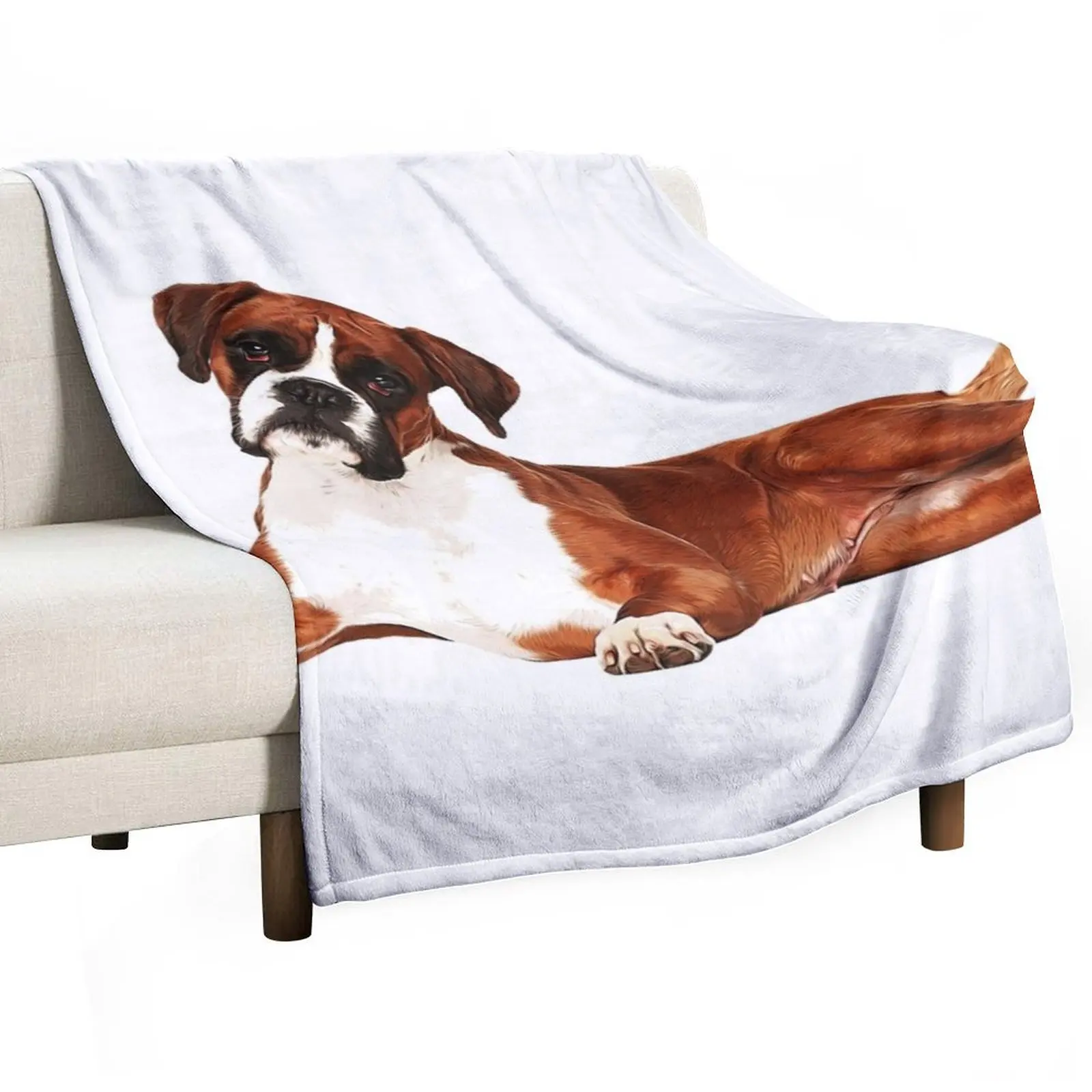 

Adorable Boxer Dog Throw Blanket for winter Personalized Gift Kid'S Moving Blankets
