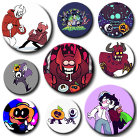 Spooky Month Soft Button Pin Friday Night Funkin Skid and Pump Brooch Badge Bag Accessories Gift for Friends Children Gifts 58MM