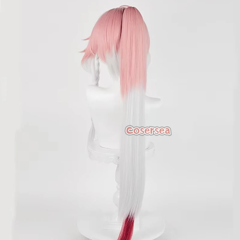 Cosersea-pelucas de Cosplay Changli, juego Wuthering Waves Changli, 90cm de largo, cola de caballo de colores mezclados, pelo sintético resistente al calor