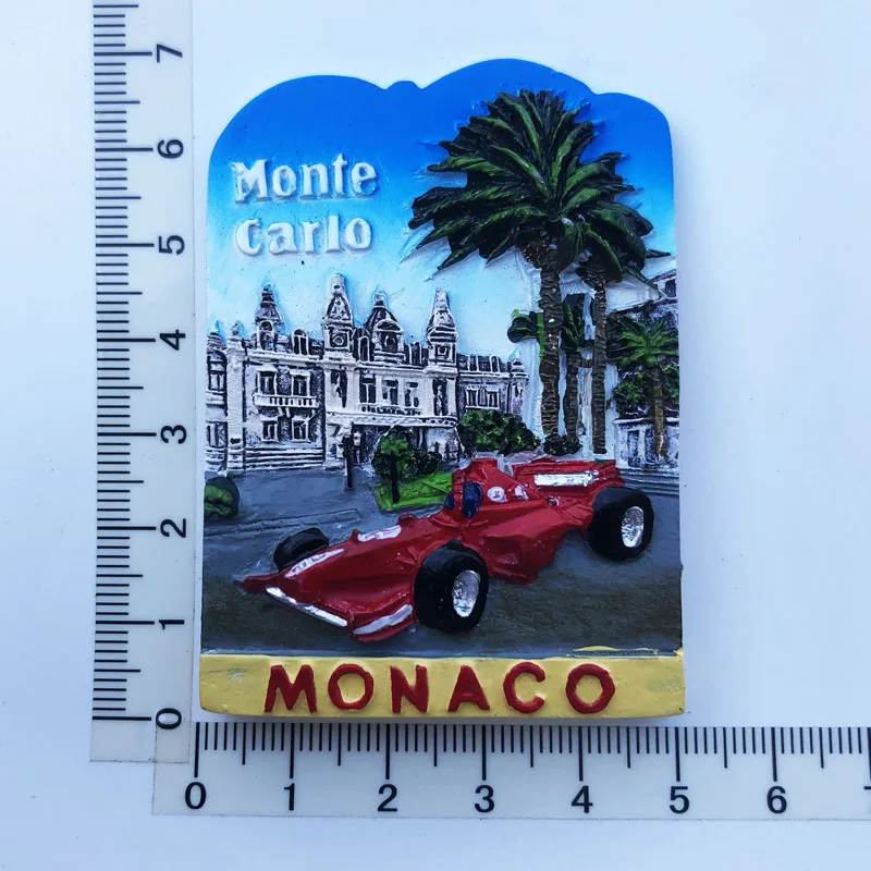 

Monaco Monte Carlo Fridge Magnet Cultural Landscape Tourism Souvenir Resin Message Stickers Craft Decoration