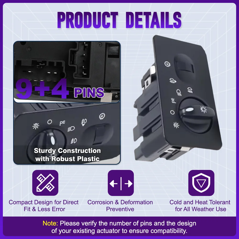 Car Headlight Headlamp Control ​Switch For Ford F-250 F-350 F-450 F-550 Super Duty 2C3Z11654DAB 2C3Z11654DAA