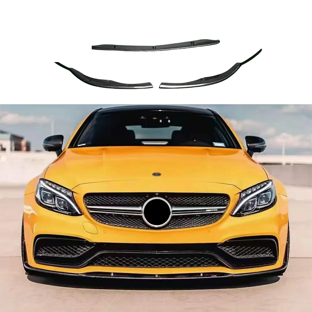 W205 C63 Coupe Carbon Fiber ED1 Style Front Lip Front Bumper Lip Front Separator For Mercedes Benz W205 C63 AMG Coupe