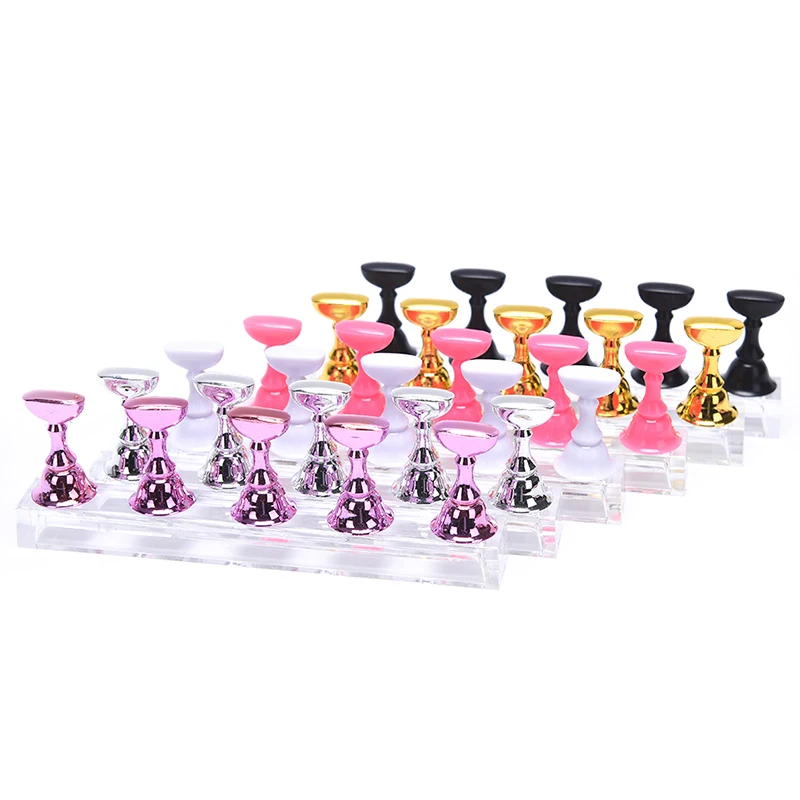 

1 Set Nail Holder Practice Display Stand Acrylic Crystal Showing Shelf