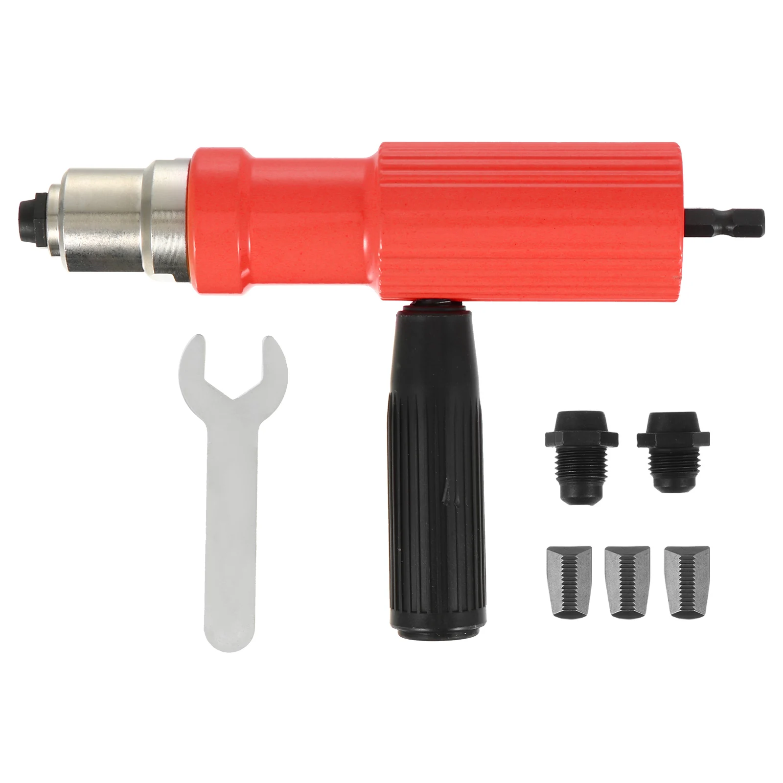 Cordless Electric Rivet Gun Alloy Steel Drill Adapter Riveting Tool For Door Window Automotive Aviation Low Noise Efficient