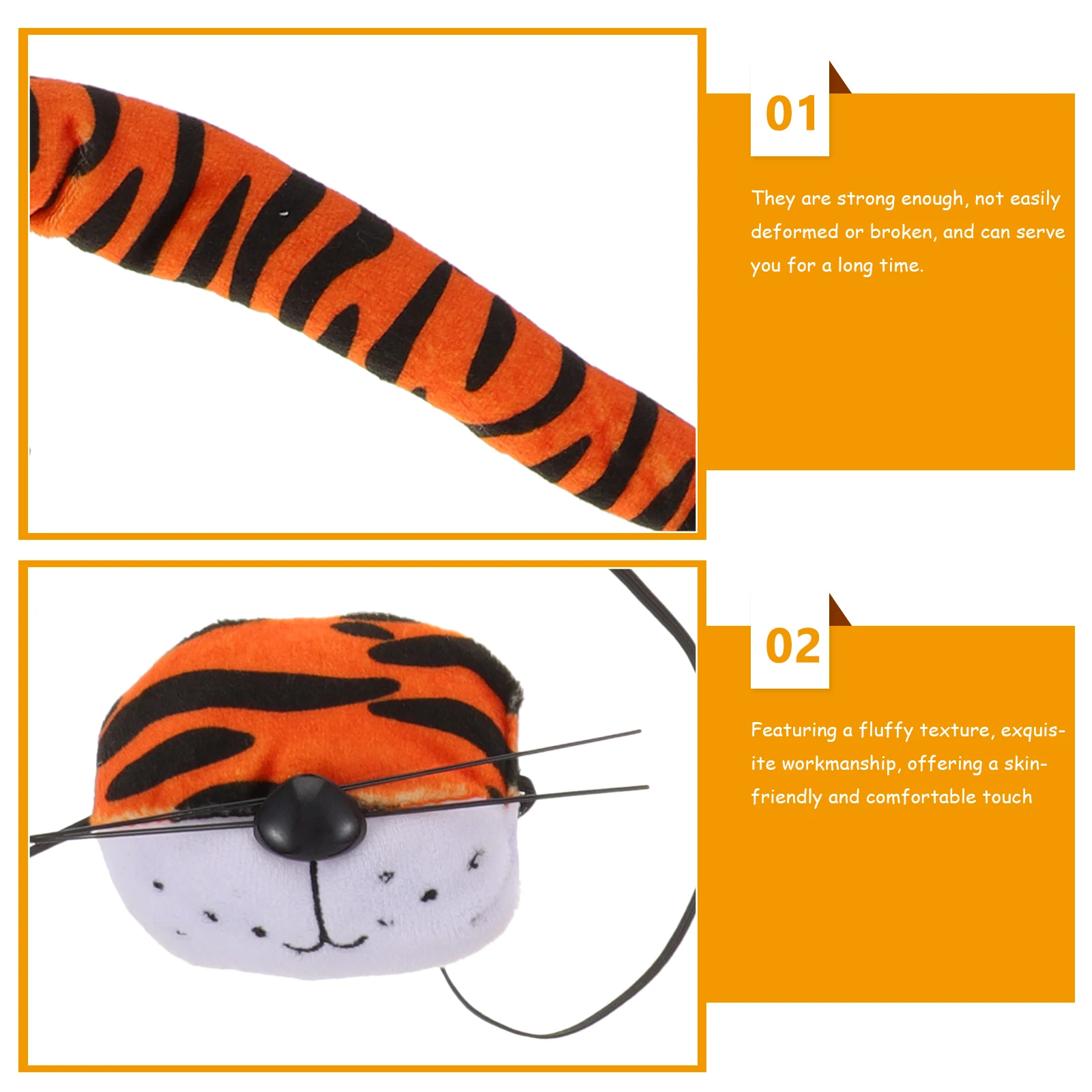 

1 set 1 Set Tiger Headband Costume Kit Animal Ears Tail Set For Kids Cosplay Party Halloween Festival Accessory Decor Supplies