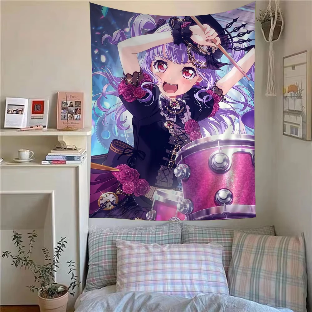 Girl Band Anime Bang Dream Roselia Tapestry Tapestry Wall Hanging for Living Room Bedroom Office