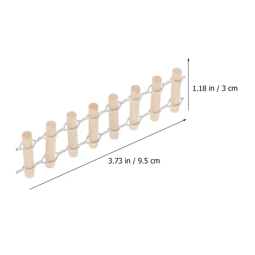 12 szt. Miniaturowe Drewniane Ogrodzenie Dekoracja Ogrodowa DIY Mini Akcesoria do Krajobrazu Mini Dekoracje do Domku Miniaturowe Ogrodzenie