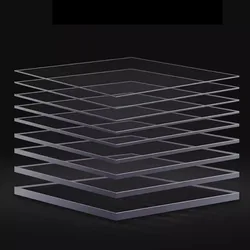 Clear Acrylic Blank Sheet Transparent Plastic Plexiglass Board 1/2/3/4/5/6/8/10mm Thickness With Protective Film Square Stand