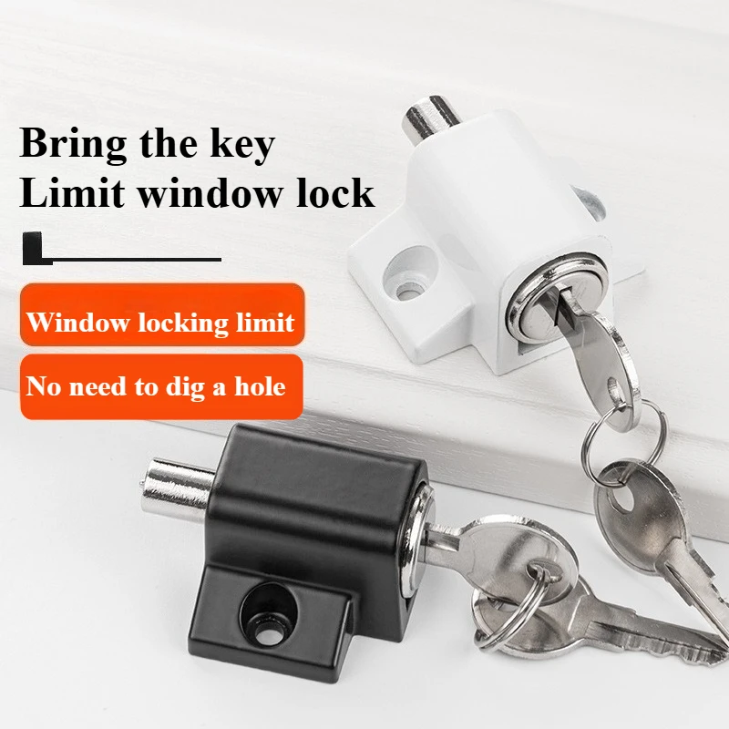 1 Set Universal Window Lock Sliding Window Door Lock Practical Aluminum Alloy Screen Window Fixed Buckle Guard Lock Hardware