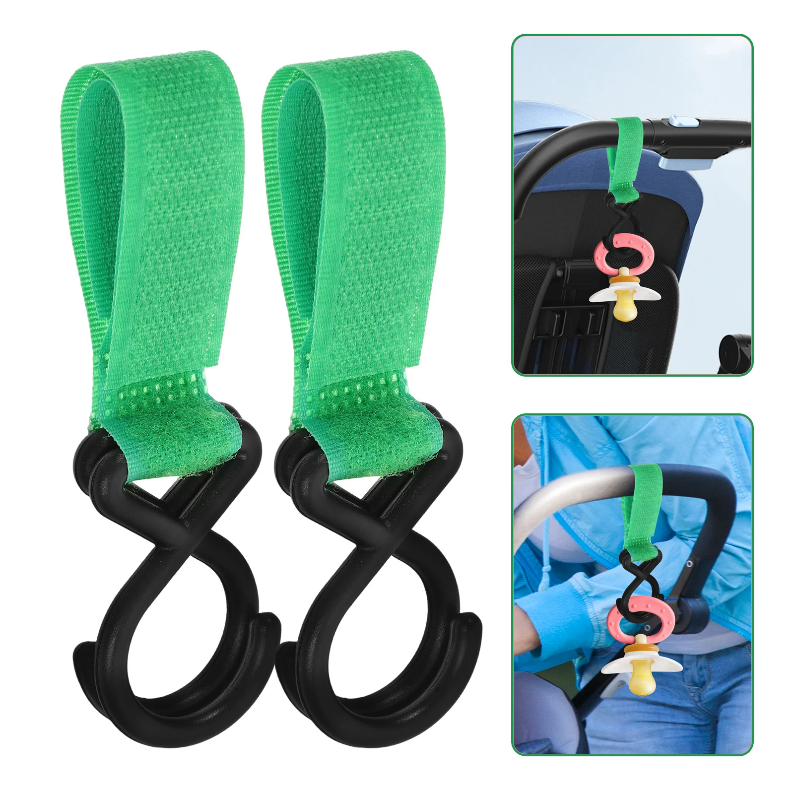 

6 шт. универсальные крючки для коляски, нейлоновая подвесная сумка, аксессуары для сумок для подгузников, простой дизайн, простая установка, стабильный прочный зажим для коляски