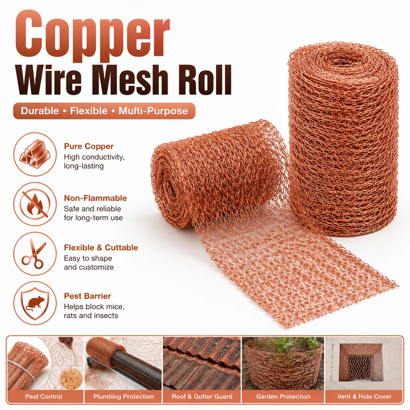 1-15 Meter Copper Mesh Keeps Snails And Rodents Awayused For Garden Decoration Eaves Ventilation Protection And Signal Shielding