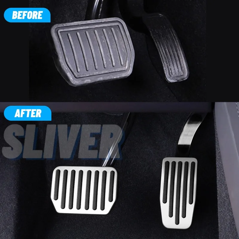 New Car Foot Pedal Pads Covers For Tesla Model 3 Model Y 2021-2023 highland 2024 Metal anti Slip Accelerator Brake Rest Pedal