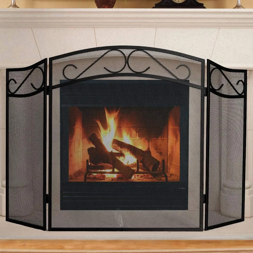 Partition fire cover fence wall  new wrought iron fireplace around home around screen cover