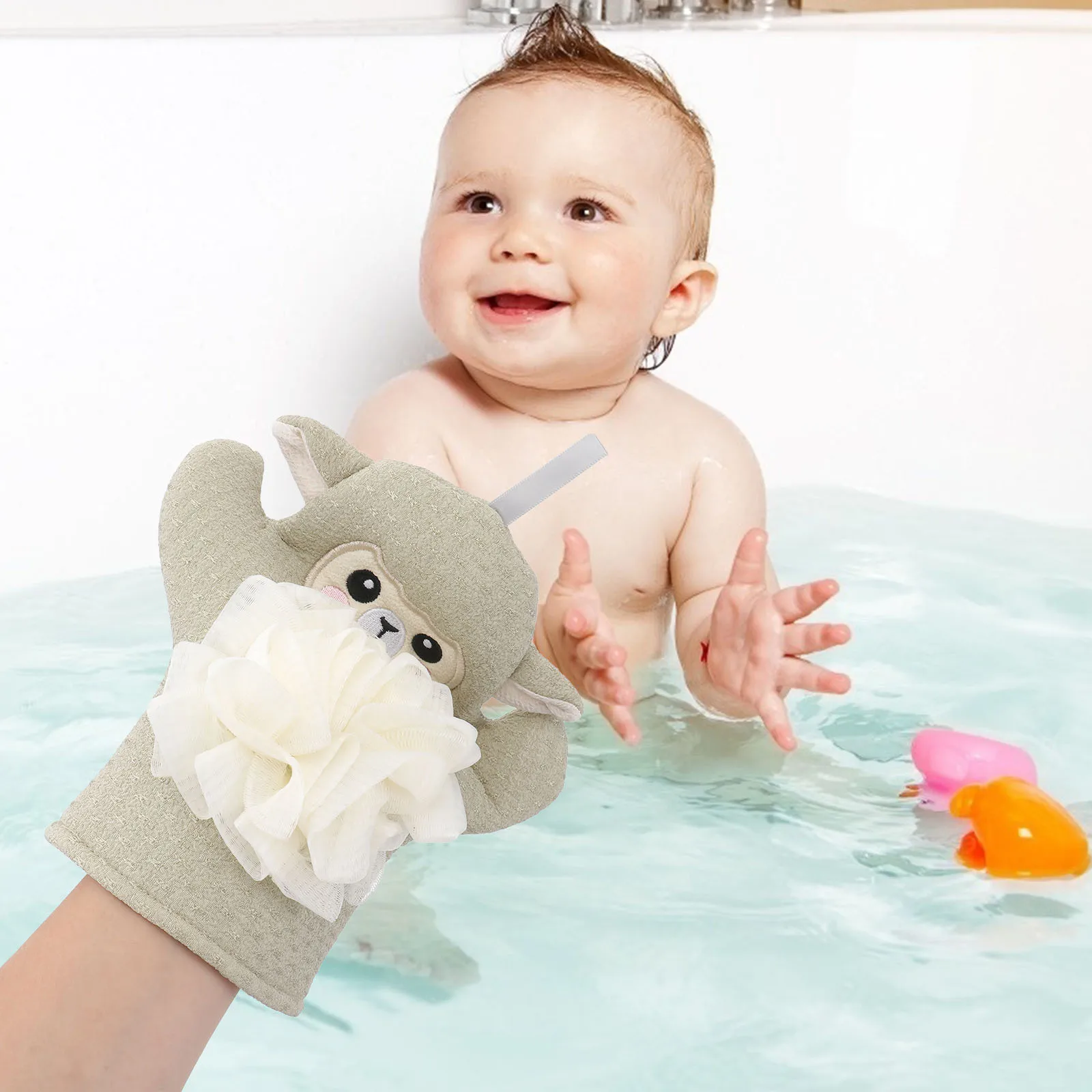 Asciugamano da bagno animale cartone animato Guanto da doccia esfoliante Asciugamani da bagno per bambini per bambini Asciugamano esfoliante per bambini
