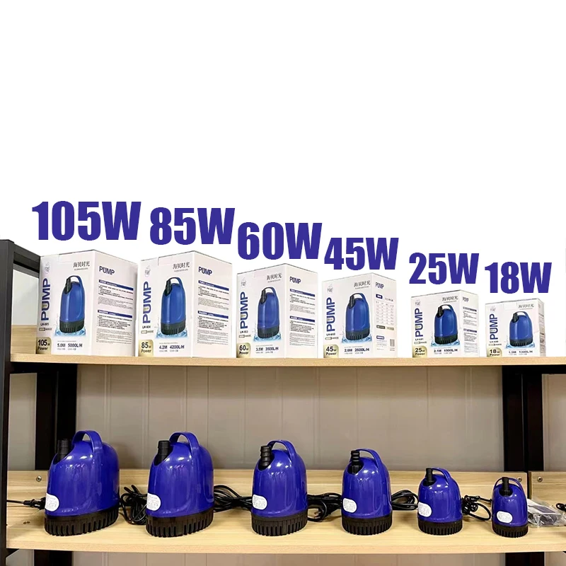 18/25/45/60/85/105W 1300-5000L/H Submersible Water Pump 220V Aquarium Fish Pond Tank Spout Marin Temperature Control Clean