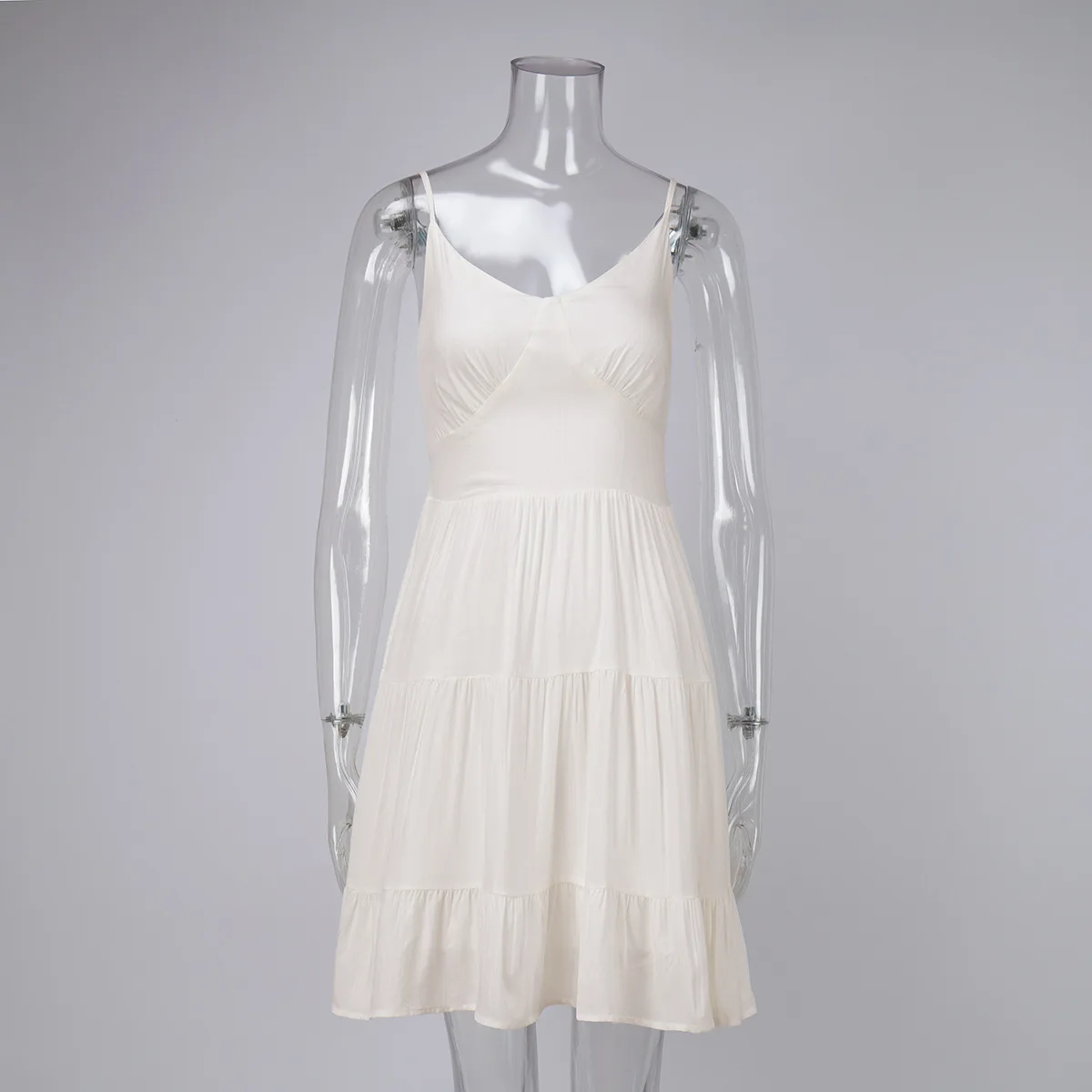 Vestidos de algodão de linho sem mangas feminino solto a linha camisola verão moda festa estilingue vestido sexy com decote em v sem costas babados vestido