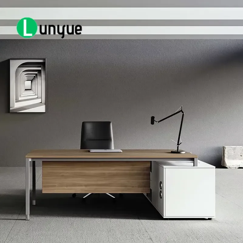 Modern Ergonomic Executive Desk Minimalist Wood Design Eco Friendly Board Easy Assembly