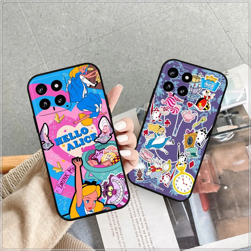 Disney Alice in Wonderland Cheshire Cat Phone Case For Xiaomi POCO F5 F4 F3 F2 F1 X5 X4 X3 X2 M5 M4 M3 M2 GT PRO NFC 4G 5G Cover