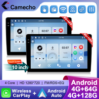 Camecho 10.1 inch Universal Android Car Radio 4+128G Autoradio 2 Din Multimedia Player GPS Navigation Wifi Bluetooth Mirrorlink