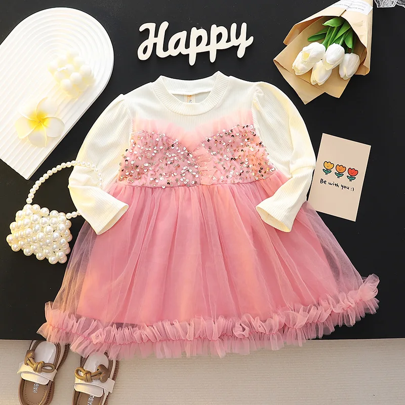 

Hui Ai Children's Clothing Girls' Dress Spring and Autumn Style2025New Spring Style Baby Girl Autumn Princess Dress