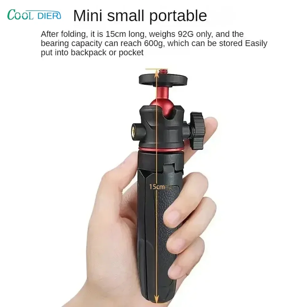 حامل ثلاثي القوائم صغير قابل للتمديد لسطح المكتب من COOL DIER حامل للتصوير الفوتوغرافي مع رأس كروي مرن 1/4 بوصة برغي جبل لصور السيلفي #1