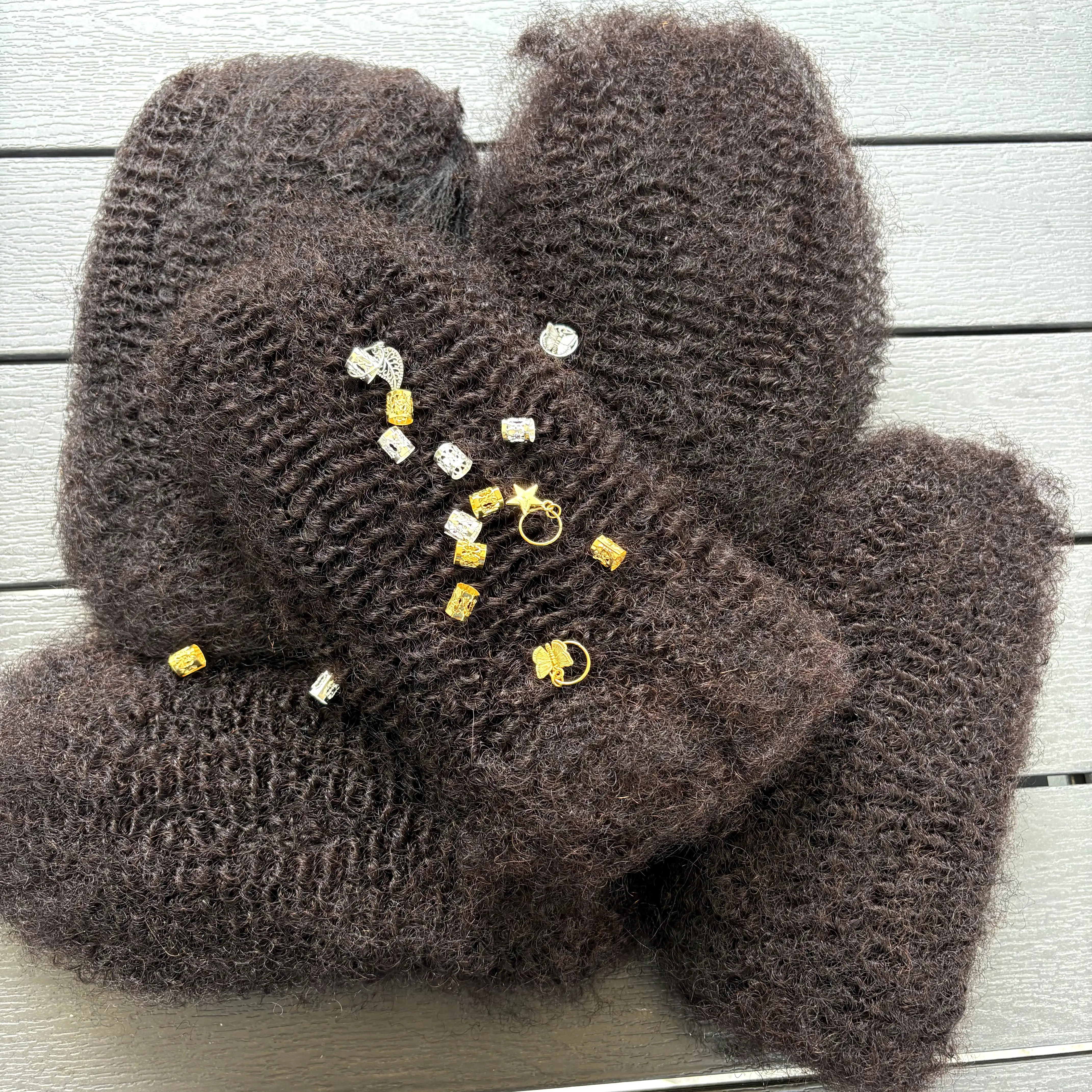 10-18 Zoll 50 g/Packung natürliche 4C Afro Kinky Curly Bulk Echthaarverlängerungen kein Schuss brasilianische Remy Bulk für Locs Flechthaar