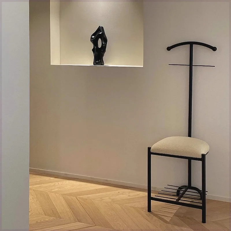 Minimalism Modern Coat Rack Bedroom Vertical Clothes Stand Floor Hanging Clothes Rack Multifunctional Fitting Room Shoe Bench
