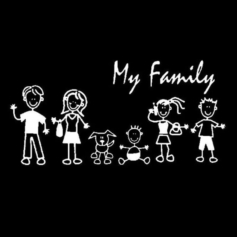 Family Car Decal Window Sticker Stick Figure Kid Baby Cat Dog Pet Bumper My Mom