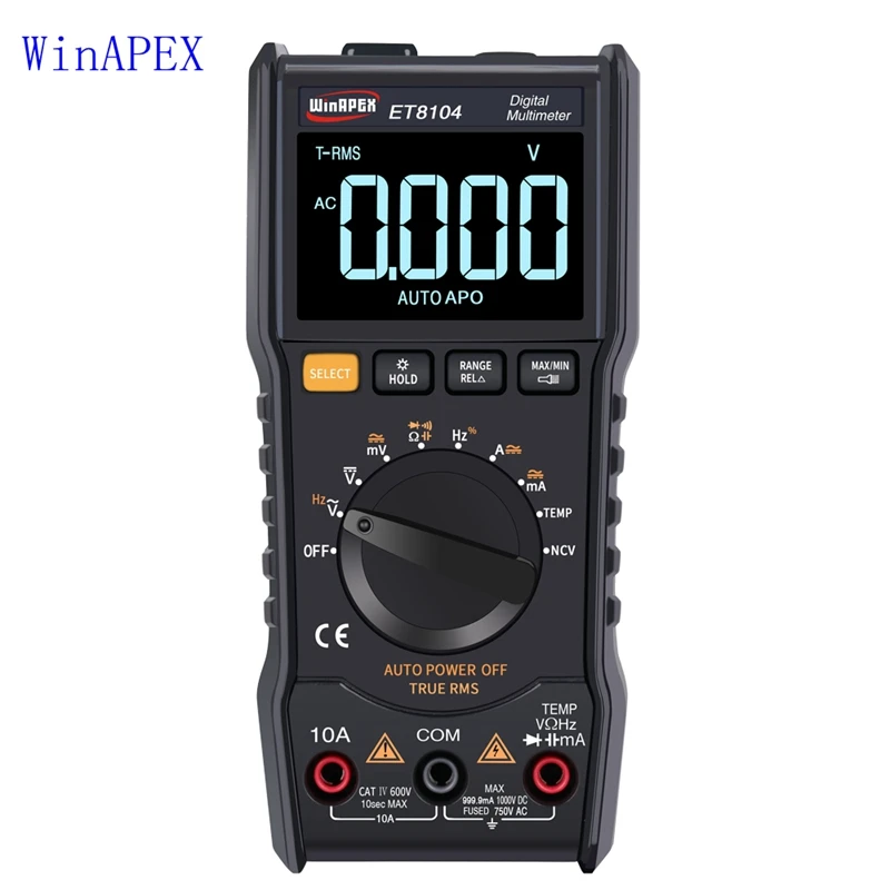 WinAPEX 9999Count Digital Multimeter AutoRange Multimeters AC/DC Voltage Current Capacitance Resistance True RMS Frequency Meter