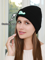 Custom Text Knitted Hat Winter Overhead Cap Personalized Beanie for Men Women Kids Warm Fashionable Knit Cap