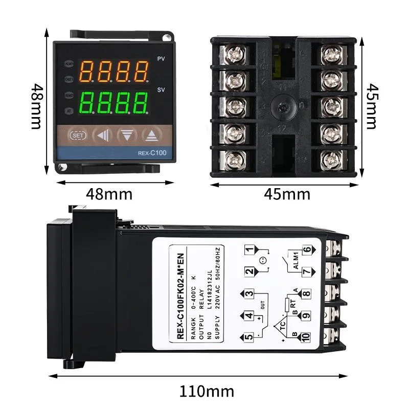 Pengontrol suhu digital PID ekonomis multi-input Fahrenheit atau Celsius RKC REX-C100