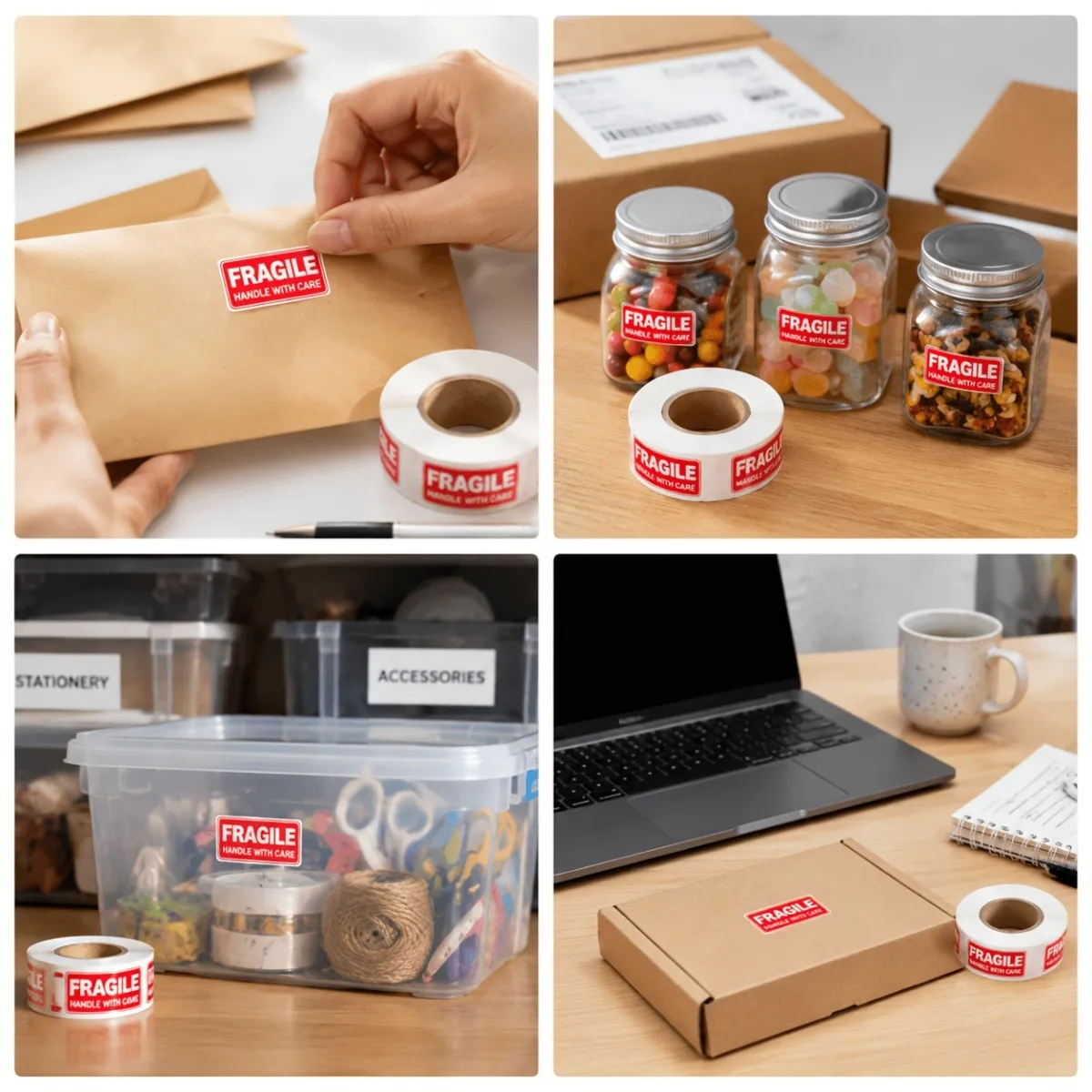 Fragile stickers, warning packaging labels, suitable for mailing, moving, warehousing, and small business packaging view 4