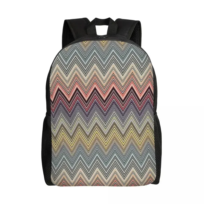 

Pastel Home Zig Zag Backpack for Women Men Water Resistant College School Camouflage Bohemian Bag Print Bookbag