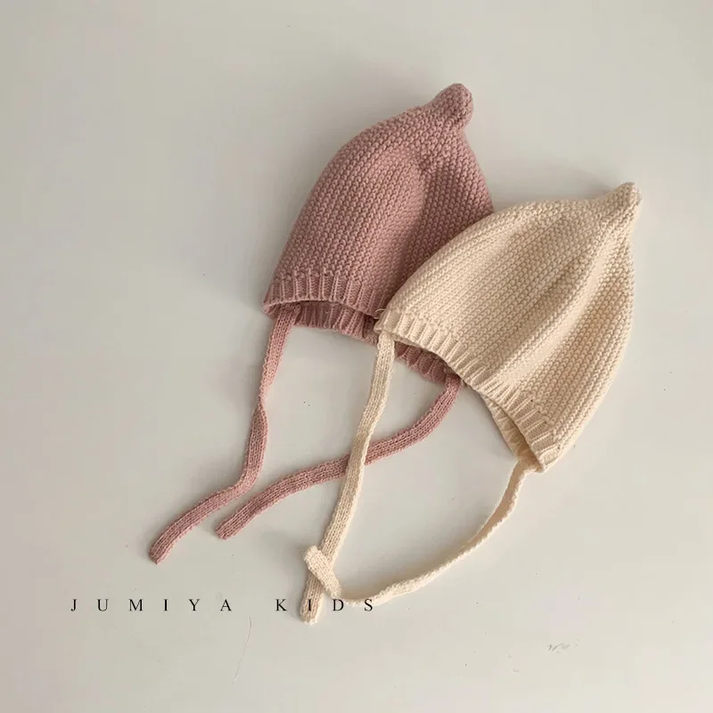 Fall and Winter Baby Instagram Style Simple Boys and Girls Cute Breathable Comfortable Solid Color Knitted Wool Hats