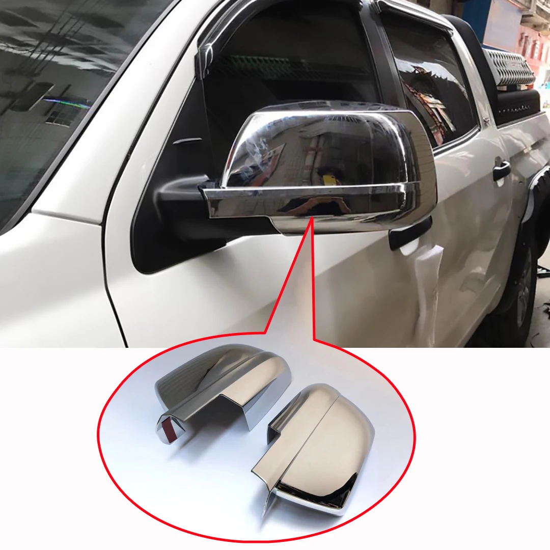 Car Mirror Cover For ToyotaTundra 2007-2021  Chrome Silver Rearview Mirror Cover Protection Cap Car Styling