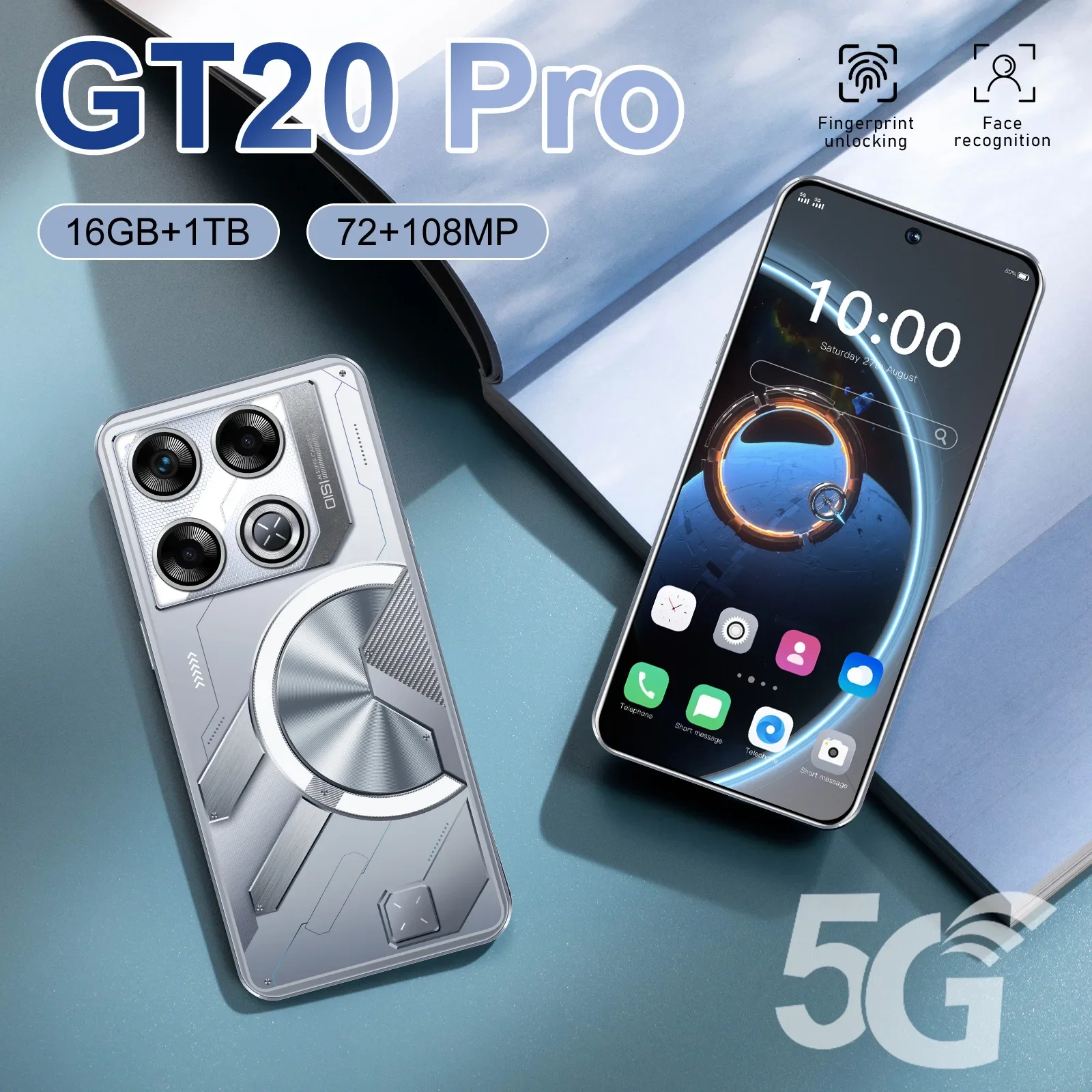 New Hot-Selling Gt20 Pro Phone 7.3-Inch Large Screen Hd Smartphone Android Version Global Original Cheap Mobile Phone S22 Ultra