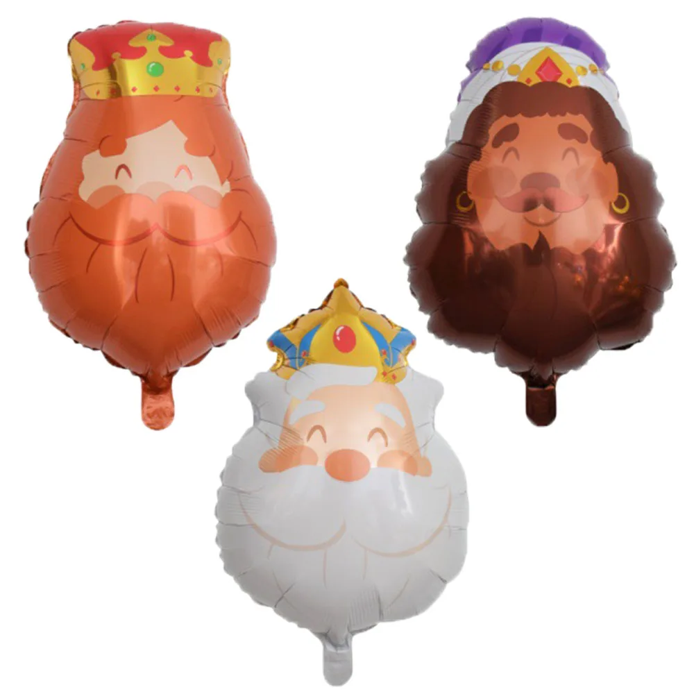 3pcs King Heard Balloons Cartoon King Foil Ball For Birthday Party Christmas Baby Shower Decorations Kids Toys Helium Air Globos