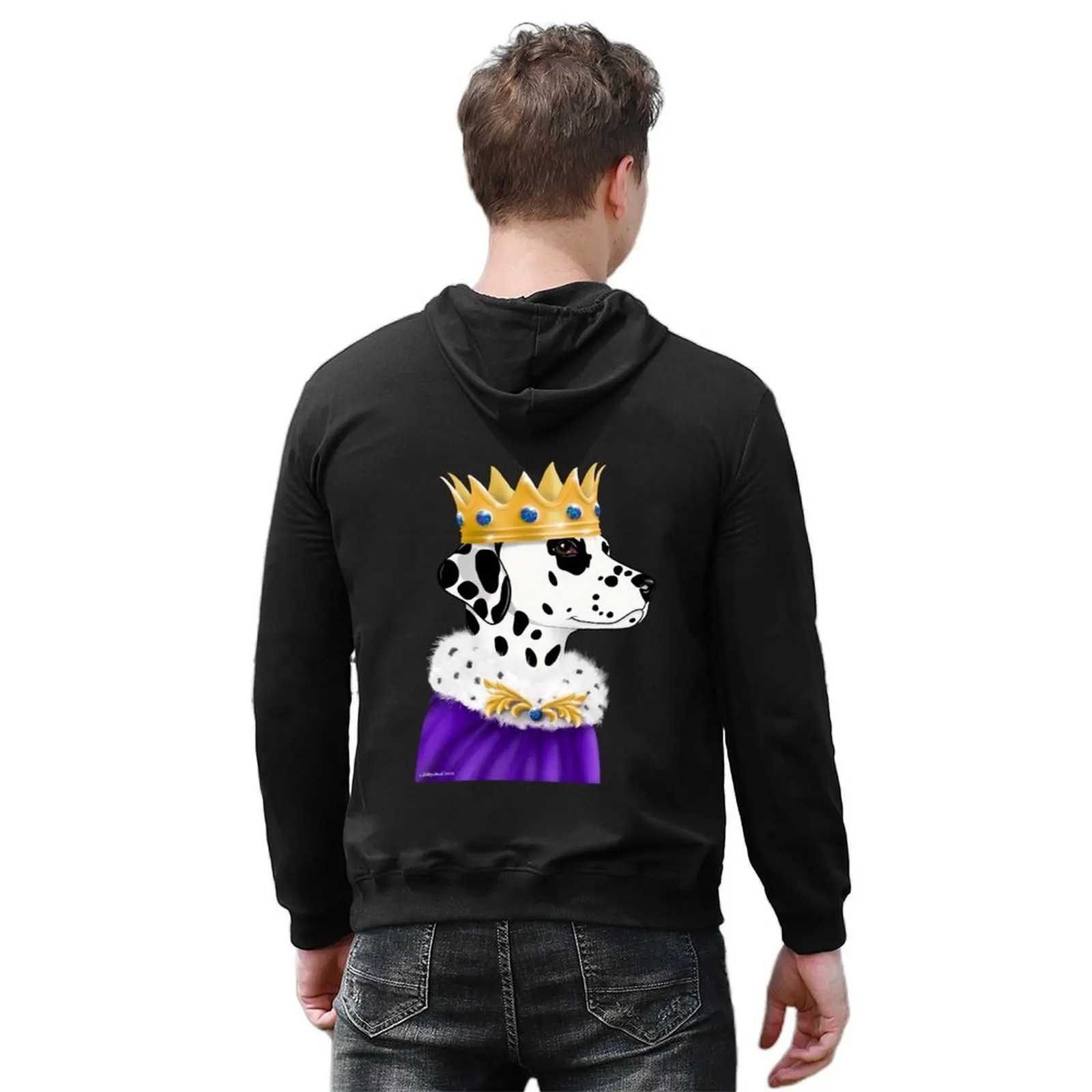 Dalmatian If the Crown Fits black spotted Hoodie male clothes mens designer clothes men wear hoodies and sweatshirts new