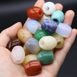 5PC Natural Crystal Stone Beads Colors Agate Quartz Barrel Large Hole Loose Beads For Jewelry Making DIY Necklaces Bracelet 16mm